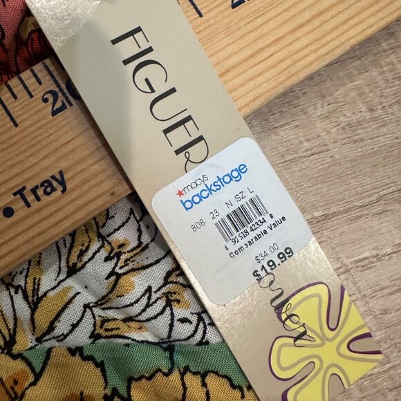 Figueroa & Flower Womens Floral Green Peasant Top With Border Detail Large new - Picture 8 of 8